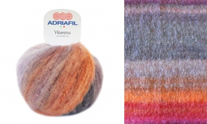 Adriafil Vitamina - Pelote de 50 gr - Coloris 81 fuchsia orange violet gris
