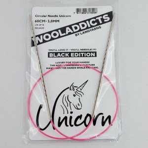 Aiguilles circulaires 80 cm Unicorn Black Edition Wool Addicts