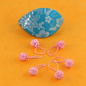 Anneaux marqueurs en forme de pelote de laine coloris rose avec étui de rangement bleu turquoise - HiyaHiya