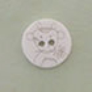 Bouton dessin vache 14 mm - Blanc