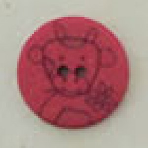 Bouton dessin vache 18 mm - Rouge