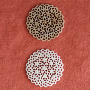 Bouton rond effet dentelle 43 mm
