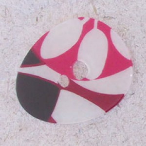 Bouton en plastique 80 mm - imprimé rouge