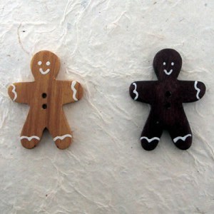 Bouton en bois Gingerbread