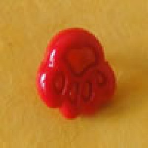 Bouton Patte d'ours - 12 mm - Rouge