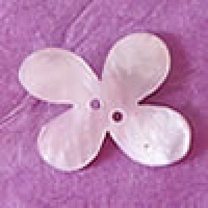 Bouton Fleur en nacre 18 mm - Mauve