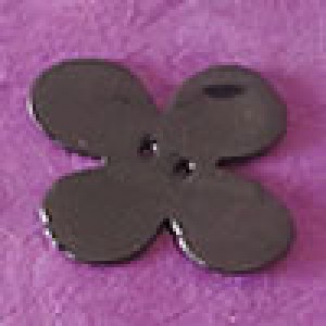 Bouton Fleur en nacre 18 mm - Noir