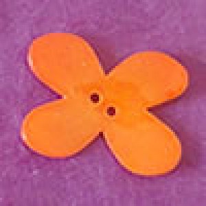 Bouton Fleur en nacre 18 mm - Orange