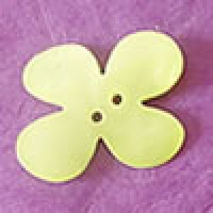 Bouton Fleur en nacre 18 mm - Vert anis