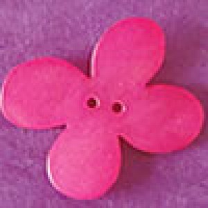 Bouton Fleur en nacre 18 mm - Fuschia