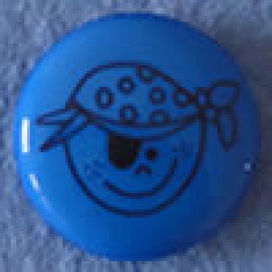 Bouton Pirate 18 mm Bleu roi