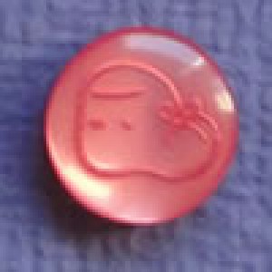 Bouton rond effet nacré motif chausson - Rose foncé