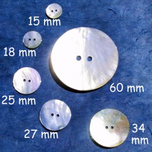 Bouton rond en nacre coloris Naturel