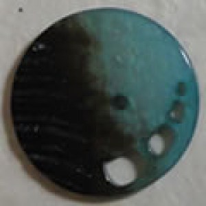 Bouton ajouré effet nacre bicolore réversible - Bleu Turquoise