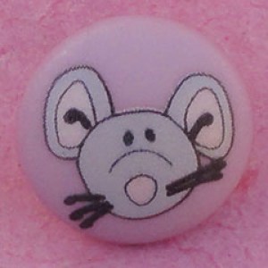 Bouton Petite souris 12 mm - Rose