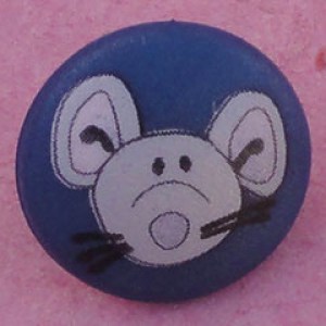 Bouton Petite souris 12 mm - Bleu