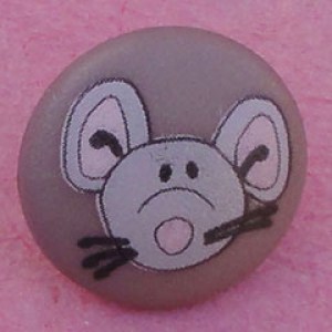 Bouton Petite souris 12 mm - Gris