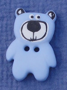 Bouton Petit Ours 20 mm - Bleu ciel