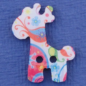 Bouton Multicolore - Girafe 32 mm