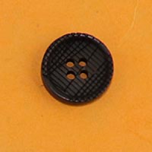 Bouton rond effet cannage 15 mm - Noir