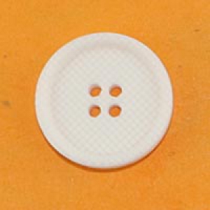 Bouton rond effet cannage 20 mm - Blanc
