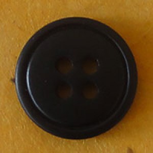 Bouton rond 4 trous 14 mm - Noir
