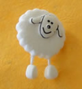 Bouton mouton 18 mm - Blanc