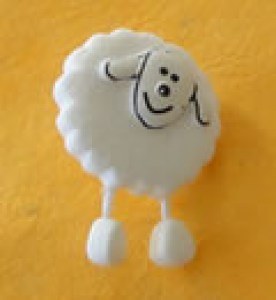 Bouton mouton 18 mm - Blanc