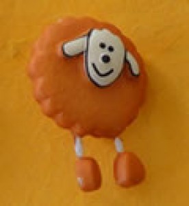 Bouton mouton 18 mm - Orange