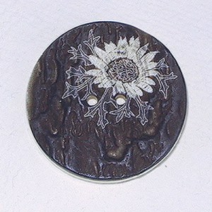 Bouton rond motif fleur 34 mm