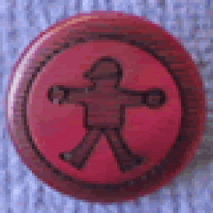 Bouton rond dessin de garçon 18 mm - Rouge