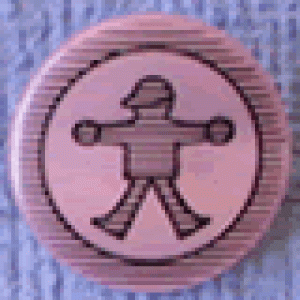 Bouton rond dessin de garçon 18 mm - Rose