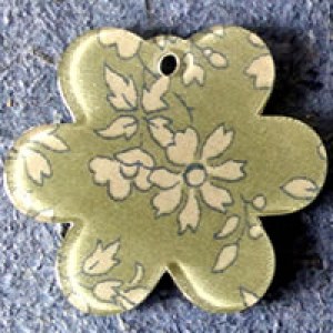 Pendentif Liberty Capel Fleur 39 mm - Vert