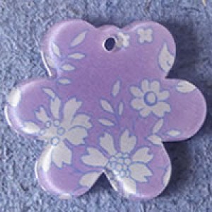 Pendentif Liberty Capel Fleur 39 mm - Mauve