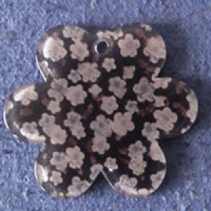 Pendentif Liberty Fleur 39 mm - Noir