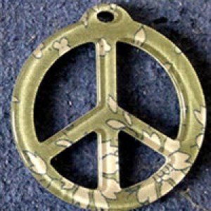 Pendentif Liberty Capel Peace and Love 39 mm - Vert