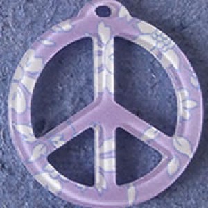 Pendentif Liberty Capel Peace and Love 39 mm - Mauve