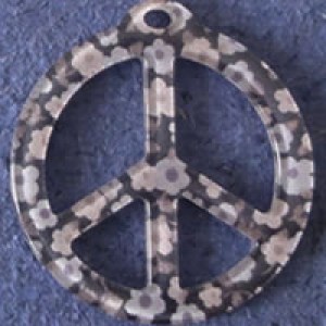 Pendentif Liberty Peace and Love 39 mm - Noir