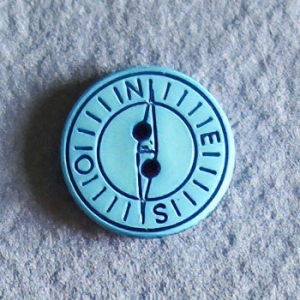 Bouton dessin boussole 15 mm - Bleu