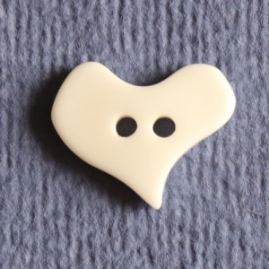 Bouton en forme de coeur 20 mm - Blanc