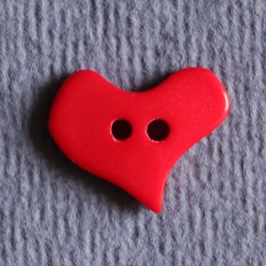 Bouton en forme de coeur 20 mm - Rouge