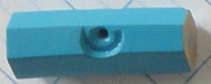 Bouton crayon en bois sans pointe 22 x 9 mm - Bleu