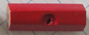 Bouton crayon en bois sans pointe 22 x 9 mm - Rouge