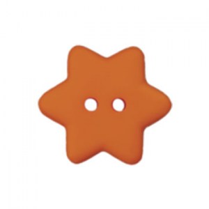 Bouton en forme d'étoile 15 mm - Orange