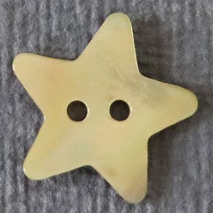 Bouton en nacre en forme d'étoile - Diam 20 mm - Naturel