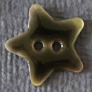 Bouton en nacre en forme d'étoile - Diam 20 mm - Noir