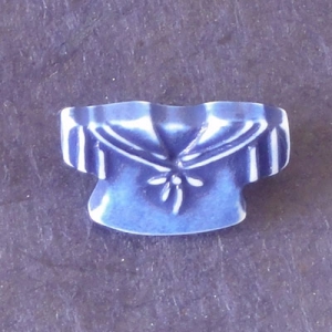 Bouton en forme de marinière 18 mm - Bleu