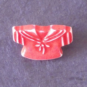 Bouton en forme de marinière 18 mm - Rouge