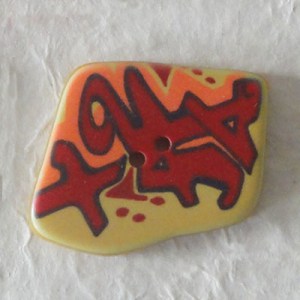 Bouton Graffiti 38 mm - Jaune