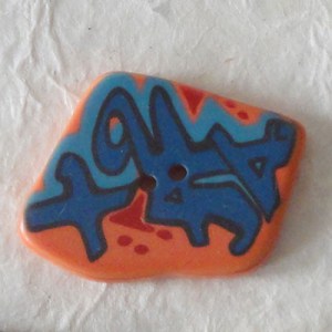 Bouton Graffiti 38 mm - Orange